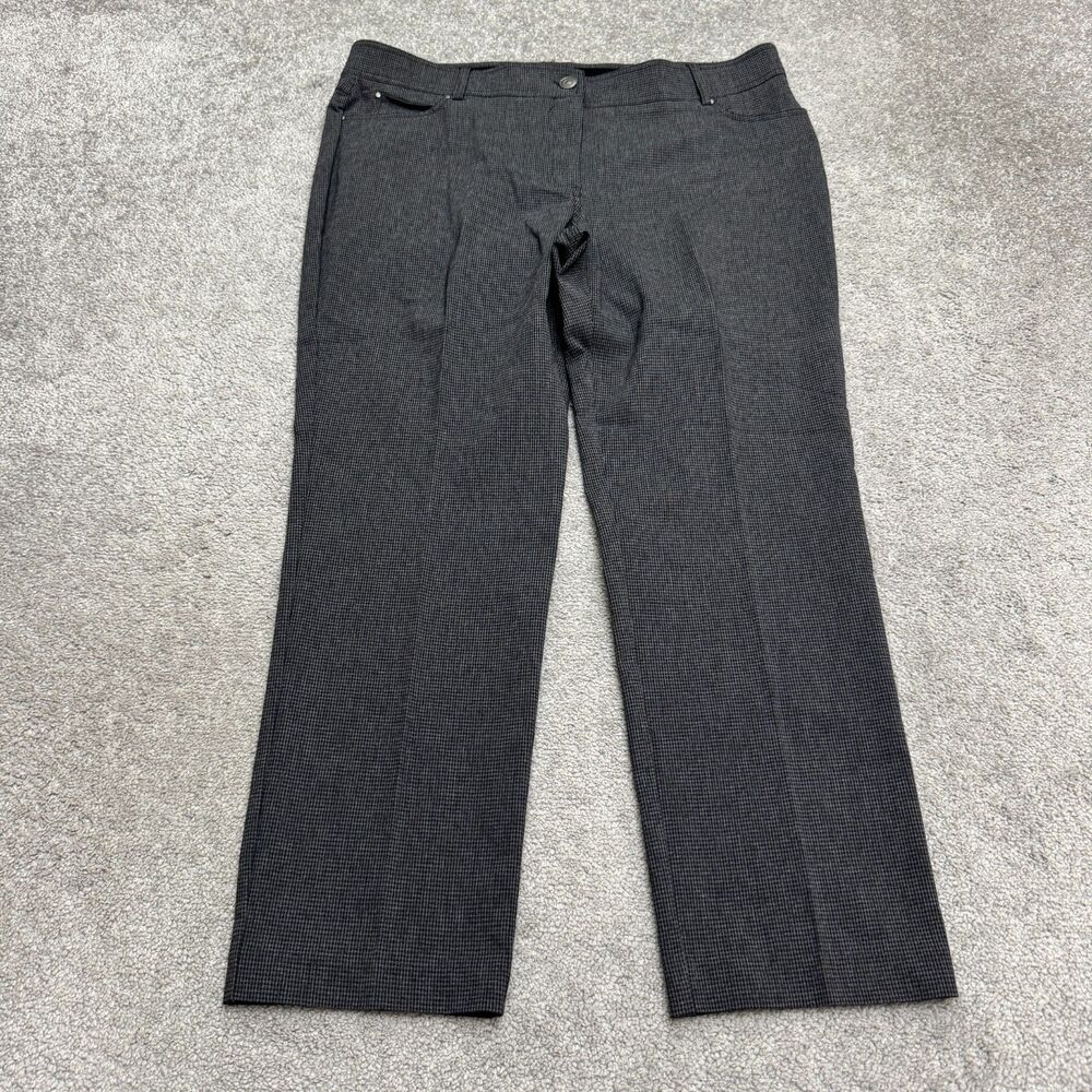 89th + Madison Dress Pants Women 16P Petite Grey Houndstooth Side Pockets Career